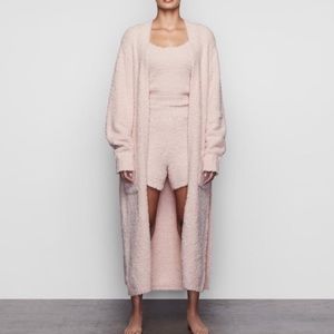 Skims Cozy Knit Robe S/M - light pink